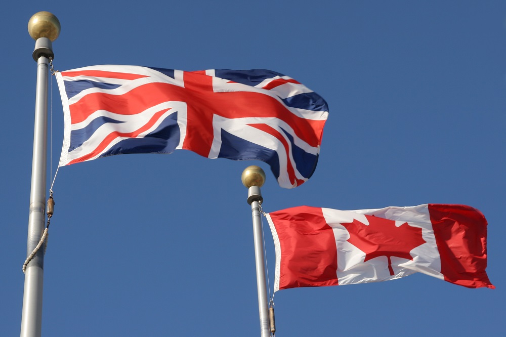 Canada and U.K. flags